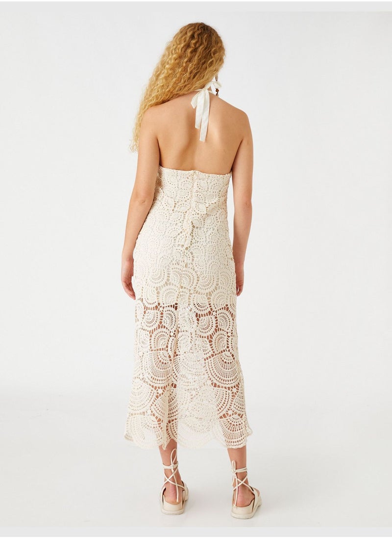 KOTON Şahika Ercümen X Koton - Sea Shell Crochet Dress  - Image 4