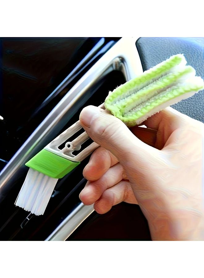 Green 2 in 1 Car Air Vent and Interior Cleaning Brush Multipurpose Dust Removal Tool - Image 5