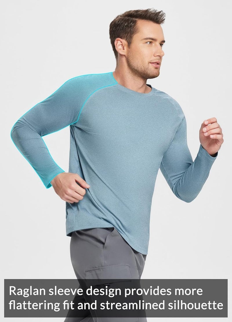 Baleaf Men's Sun Protection Shirts UV SPF UPF 50+ Long Sleeve Rash Guard Fishing Running Quick Dry Lightweight - Image 2