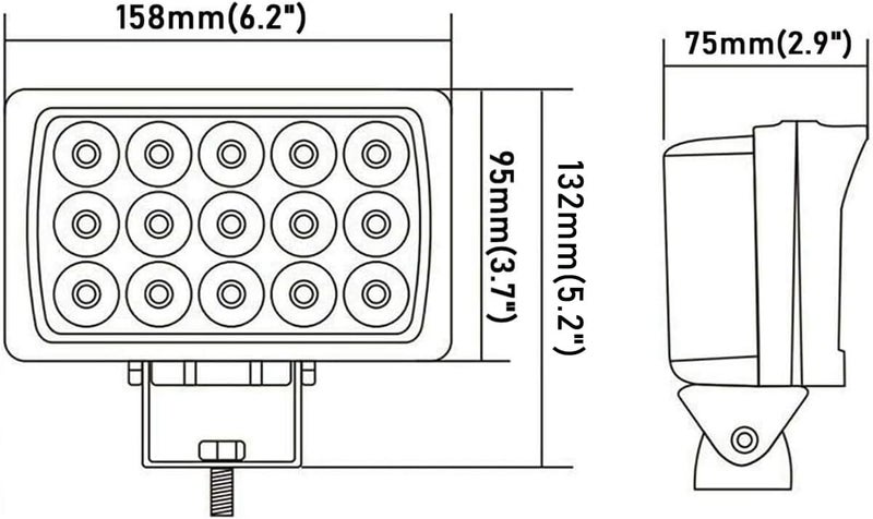 Lightronic 4X6 Inch 45W LED Work Light - 2-Piece Set - Image 2