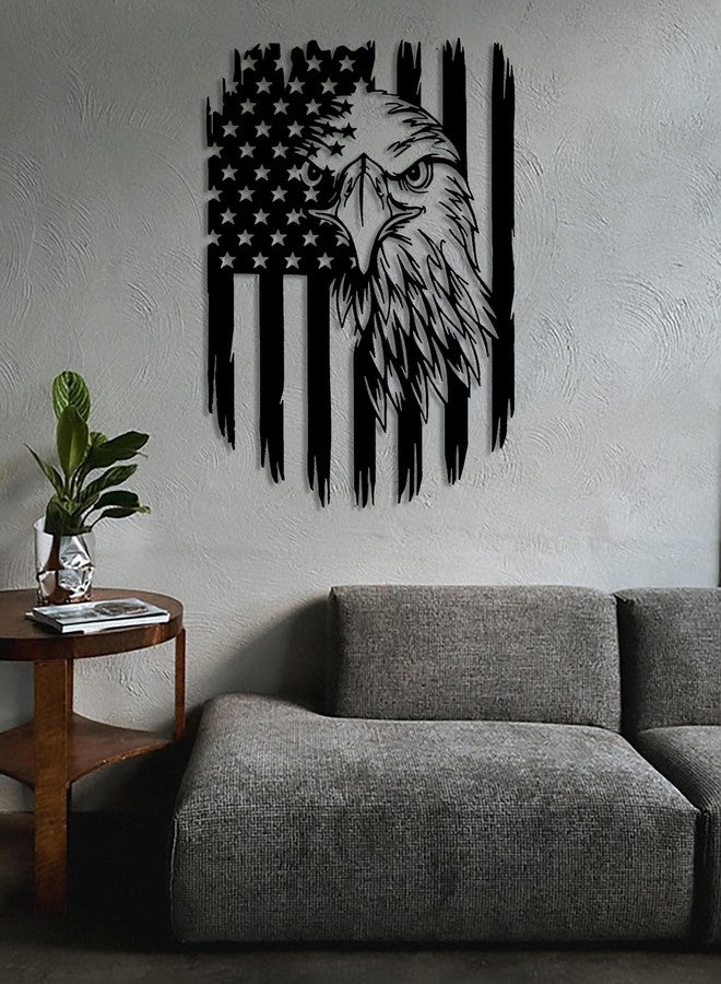 Benziso American Eagle Metal Wall Art, American Flag Wall Decor, Metal Eagle Wall Sign, Fourth of July Independence Day Flag, Patriotic Gift, Flag Hanging - Image 5