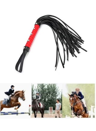 2 Piece Leather Horse Whip Faux Leather Whip Handle for Outdoor Sports Horse Riding Training Whip - view 5