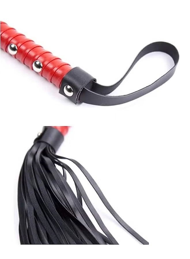 YJ 2 Piece Leather Horse Whip Faux Leather Whip Handle for Outdoor Sports Horse Riding Training Whip - Image 4