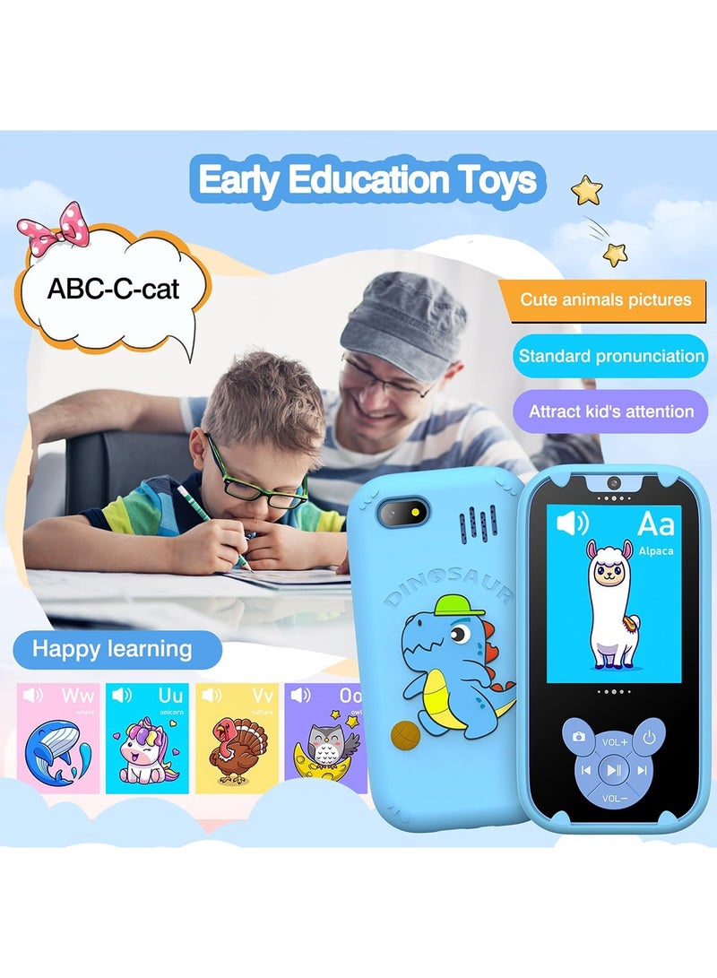 ZONEY Kids Smart Phone, Toddler Kids Camera Phone Toy, Touchscreen Unicorn Learning Toy Phone with Educational Games, Dual Camera MP3 Music Player, Boys Girls Birthday Gifts (Blue) - Image 3