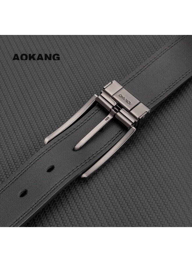 Aokang Leather Belt For Men, Business Pin Buckle Belt, Casual Trouser Belt, Qixi Valentine's Day Gift For Boyfriend - Image 5