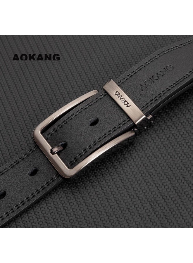 Aokang Leather Belt For Men, Business Pin Buckle Belt, Casual Trouser Belt, Qixi Valentine's Day Gift For Boyfriend - Image 4