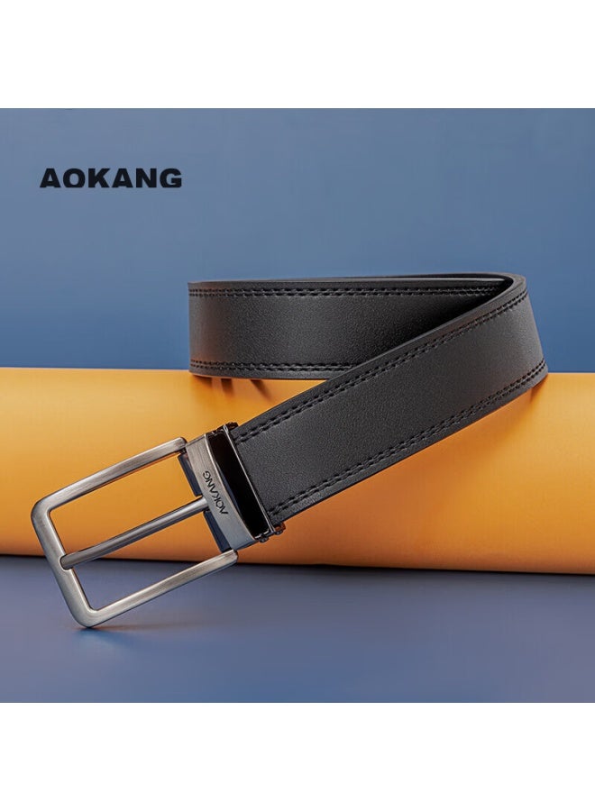 Aokang Leather Belt For Men, Business Pin Buckle Belt, Casual Trouser Belt, Qixi Valentine's Day Gift For Boyfriend - Image 2