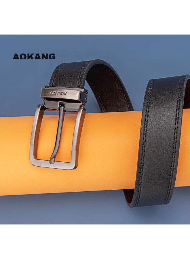 Aokang Leather Belt For Men, Business Pin Buckle Belt, Casual Trouser Belt, Qixi Valentine's Day Gift For Boyfriend - Image 3
