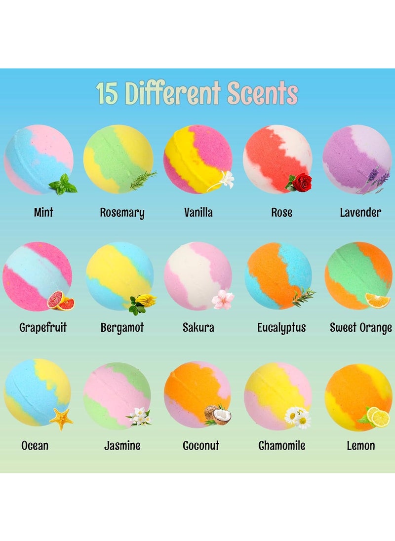 Ru syanl Bath Bombs for Kids with Surprise Inside 15 PCS Kids Bath Bombs Gift Set Natural Organic Kids Bubble Bath Fizzy for Girls Boys with Bath Toys Inside  - Image 3
