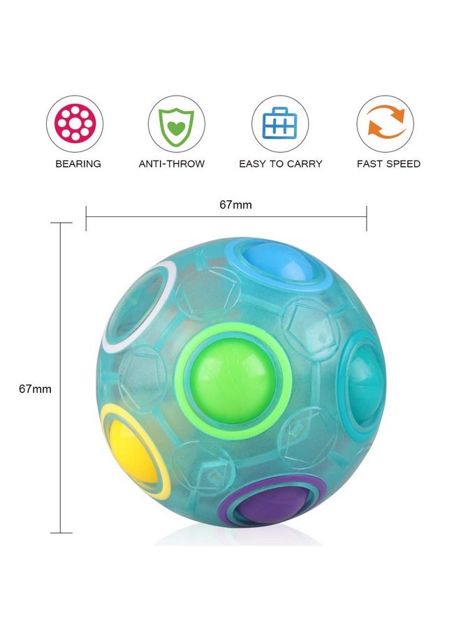 D-FantiX - 2Pcs Rainbow Puzzle Ball, Brain Teasers Fidget Toys For Kids Ages 3+, Stress Reliever Magic Travel Toy For Boys & Girls, Christmas Stocking Stuffer Gift - Image 1
