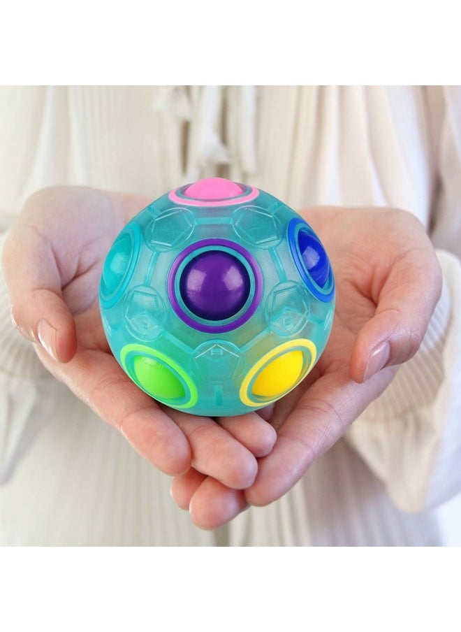 D-FantiX - 2Pcs Rainbow Puzzle Ball, Brain Teasers Fidget Toys For Kids Ages 3+, Stress Reliever Magic Travel Toy For Boys & Girls, Christmas Stocking Stuffer Gift - Image 1