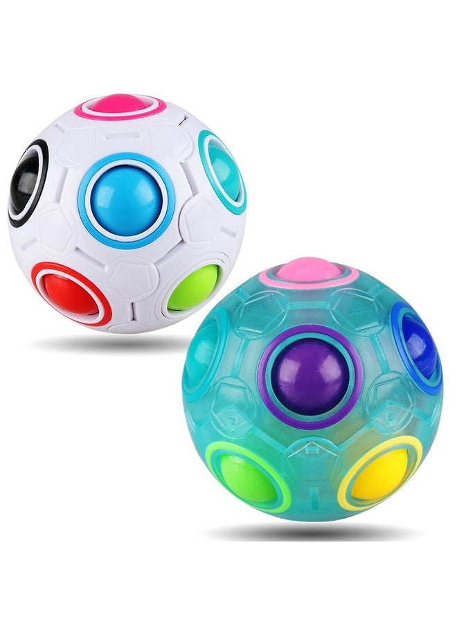 D-FantiX - 2Pcs Rainbow Puzzle Ball, Brain Teasers Fidget Toys For Kids Ages 3+, Stress Reliever Magic Travel Toy For Boys & Girls, Christmas Stocking Stuffer Gift - Image 1