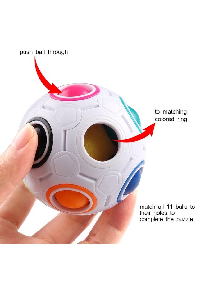 D-FantiX - 2Pcs Rainbow Puzzle Ball, Brain Teasers Fidget Toys For Kids Ages 3+, Stress Reliever Magic Travel Toy For Boys & Girls, Christmas Stocking Stuffer Gift - Image 1
