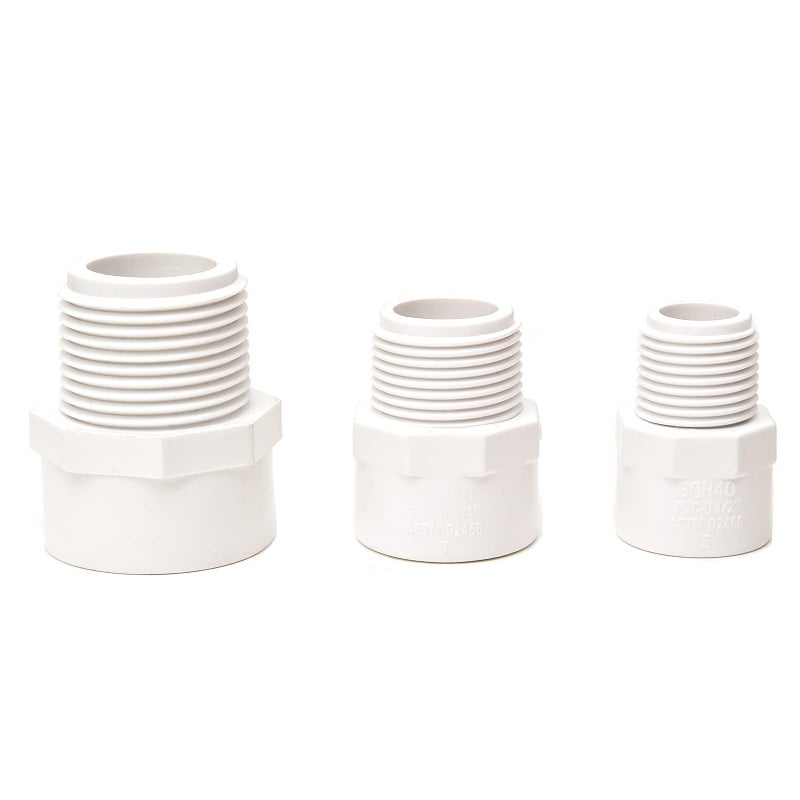 Fangkingno 10Pcs 3/4 Inch White 2-Way Pvc Male Adapter Pipe Fittings (Socket X Male Pipe Thread) Coupling With 3/4-Inch Male Thread Schedule 40-10 Pack (0.75 Inch) - Image 2