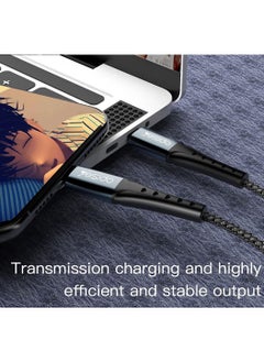 Yesido Yesido CA65 2 Meter PD 12W Nylon Braided Aluminum Alloy 2A Type-C To Lightning Data Cable for iPhone - Black  - Image 5