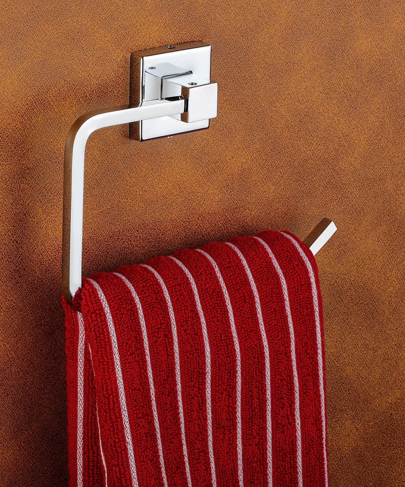 iSTAR Chrome Finish 304 Grade Stainless Steel Square Napkin Ring Bath Towel Stand | Towel Holder | Towel Hanger Silver (Pack of 1) - Image 1
