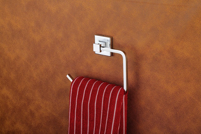 iSTAR Chrome Finish 304 Grade Stainless Steel Square Napkin Ring Bath Towel Stand | Towel Holder | Towel Hanger Silver (Pack of 1) - Image 4