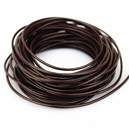 LolliBeads (TM) 2 mm Genuine Round Leather Cord Braiding String Dark Brown Espresso 10 Meters (10 Yards) - Image 2