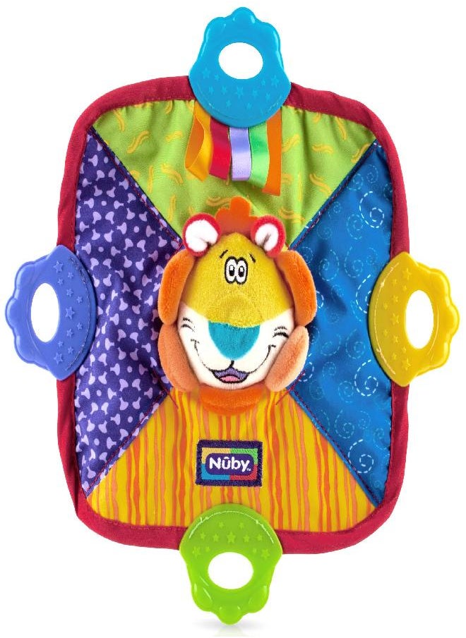 Nuby Nuby Teething Blankie Characters May Vary, Red/Yellow/Green/Orange/Blue, 1 Count  - Image 3
