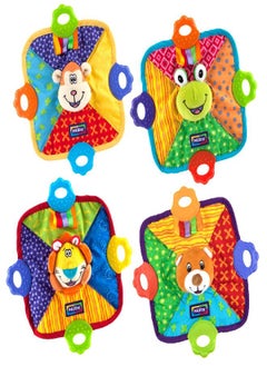Nuby Nuby Teething Blankie Characters May Vary, Red/Yellow/Green/Orange/Blue, 1 Count  - Image 1