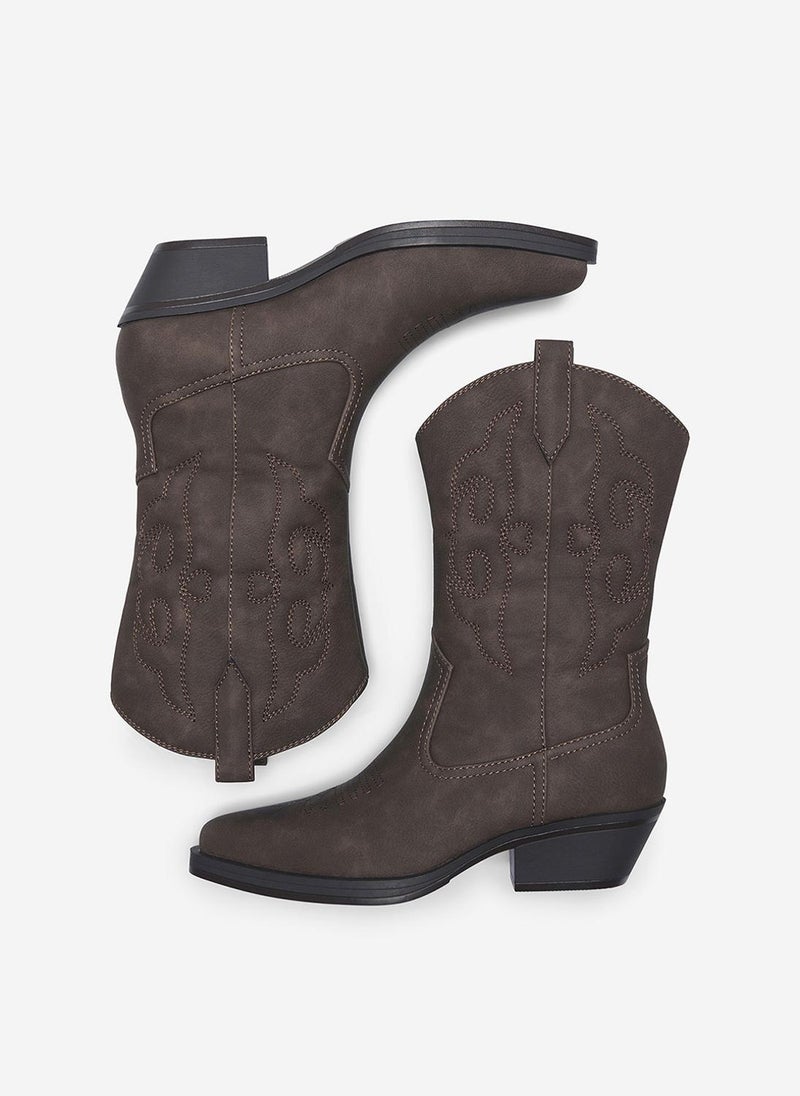 ONLY Women's ONLBRONCO-3 PU Mid Cowboy Boot - Image 4