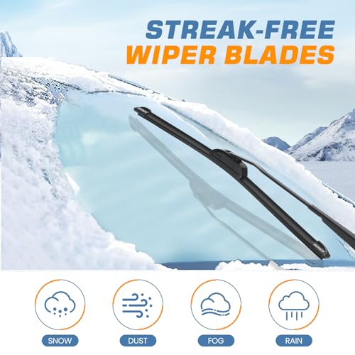 GSPSCN OEM QUALITY 26''+18'' Premium Original Replacement Windshield Wiper Blades,Quiet and Durable Stable High Performance All-Season Auto Wiper Blades for J Hook (Pack of 2) - Image 3