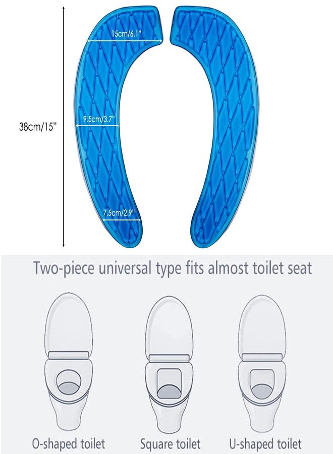 Kindax Gel Toilet Seat Cushion Portable and Washable Toilet Seat Cover Universal with Self-Adesive Design(Blue) - Image 5