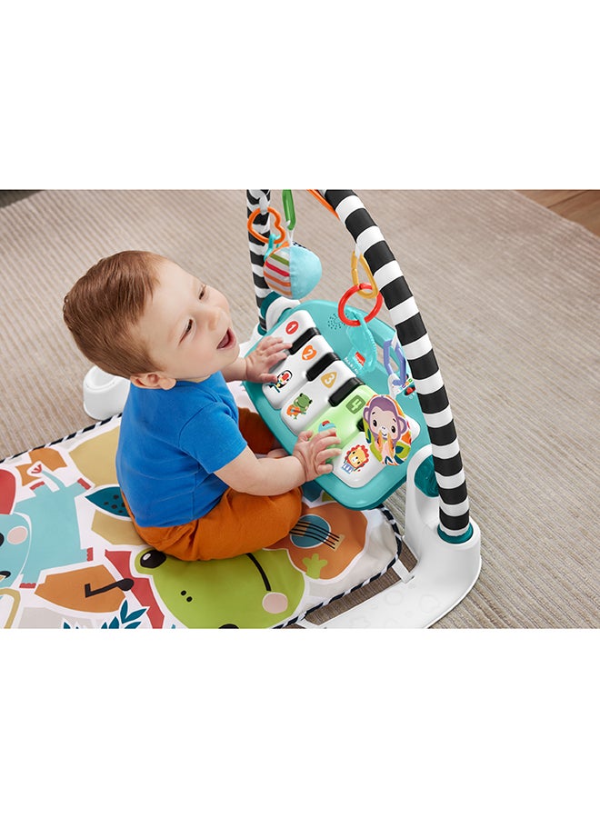 Fisher-Price سجادة نشاط الأطفال تتألق وتنمو، لعبة بيانو قابلة للحمل مع مراحل ذكية للتعلم، للأعمار من 0+ شهر، أزرق، نسخة اللغة الإنجليزية الملكية - Image 3