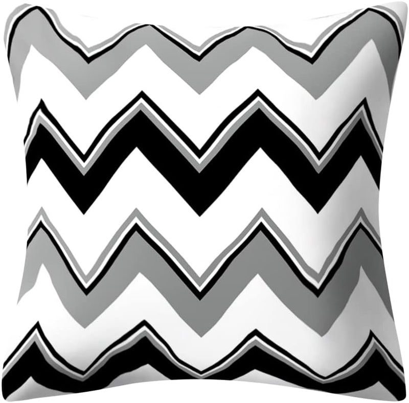 Drmstow Set of 4 Black Pillow Covers 18x18’ (Black and Grey, 18" x 18") - Image 4
