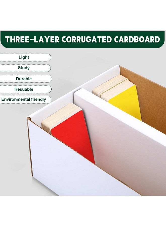Yahenda 8 Pack Cardboard Storage Boxes Holds,1600 Standard Trading Storage Box 2 Rows for Gaming Baseball Football Basketball Hockey Sports Card Collecting Supplies(White) - Image 3