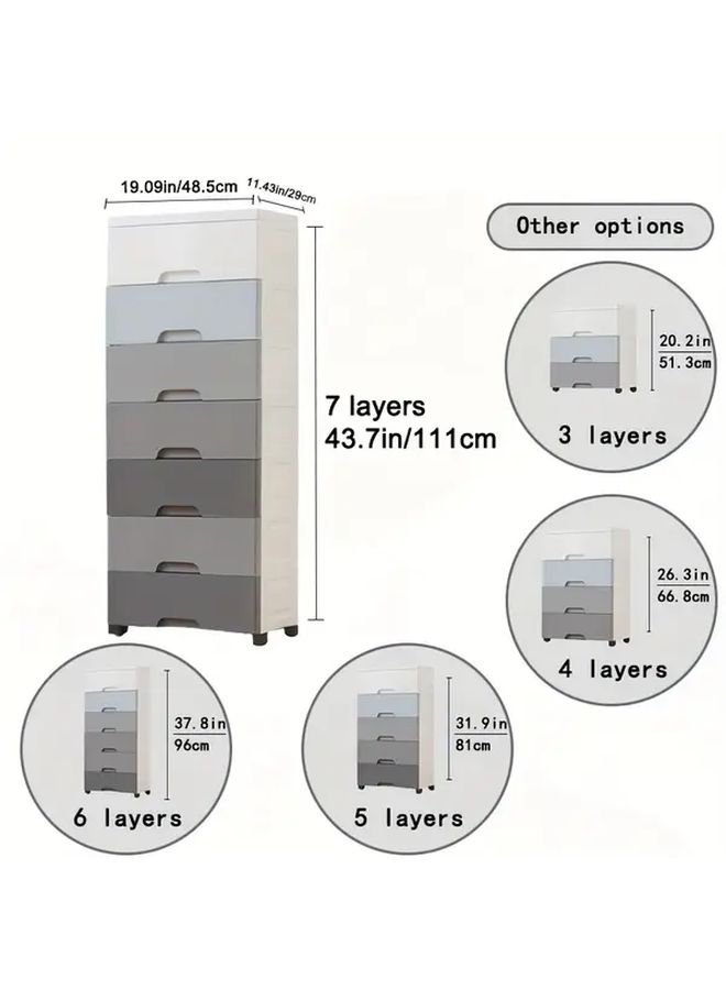 Heavy Duty Plastic Storage Cabinet Khaki 4 Layers With Adjustable Drawers Wide Under Bed Shelving Unit Easy Clean Space Saving For Clothes Books Bedroom - Image 3