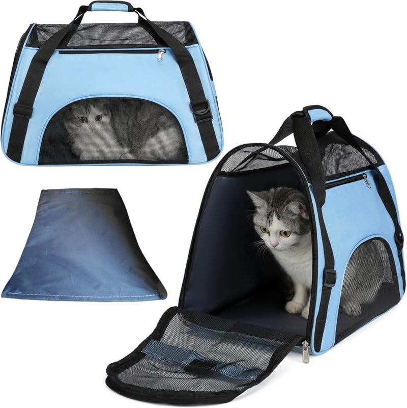 JDLYEVER Popular practical build Soft-Sided Pet Travel Carrier for Cats & Dogs, Comfortable Foldable Breathable Pet Bag with 4-Sided Mesh Ventilation, Versatile Shoulder & Crossbody Tote for Small Pets Up to 5kg, 48x31x26cm Natural material - Image 1