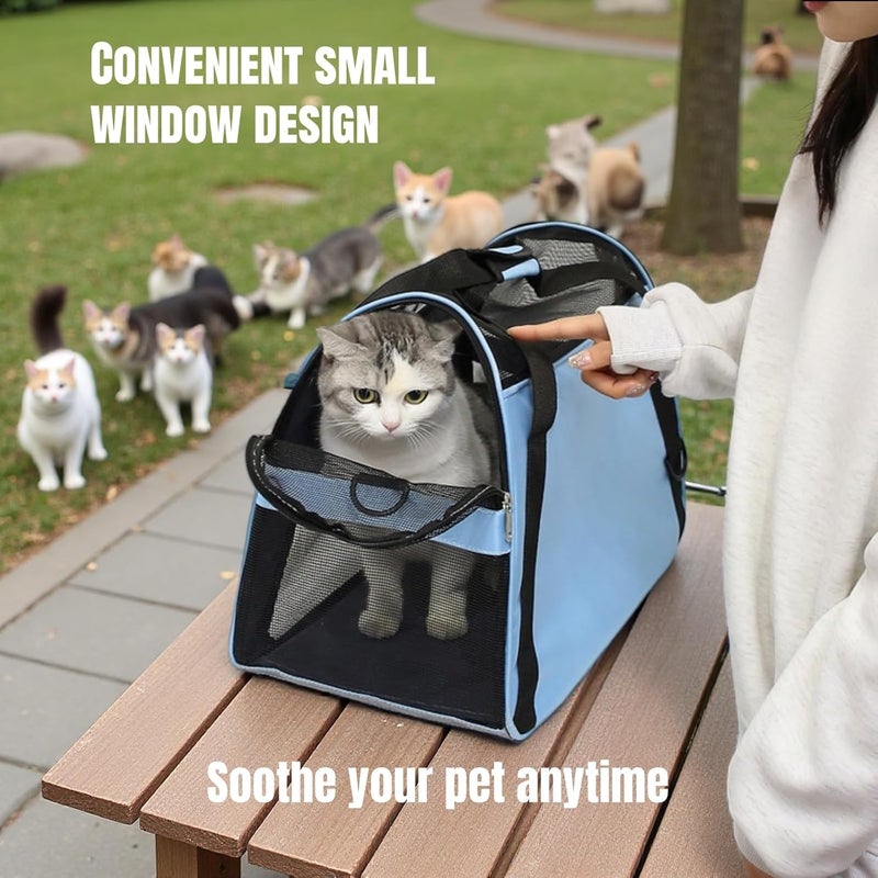JDLYEVER Popular practical build Soft-Sided Pet Travel Carrier for Cats & Dogs, Comfortable Foldable Breathable Pet Bag with 4-Sided Mesh Ventilation, Versatile Shoulder & Crossbody Tote for Small Pets Up to 5kg, 48x31x26cm Natural material - Image 4