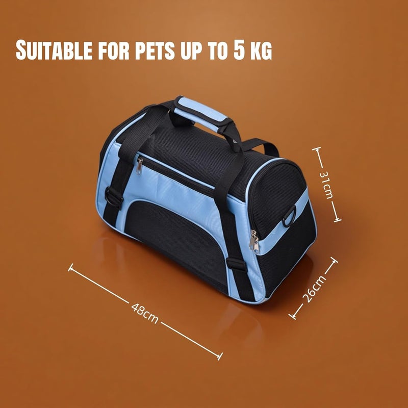 JDLYEVER Popular practical build Soft-Sided Pet Travel Carrier for Cats & Dogs, Comfortable Foldable Breathable Pet Bag with 4-Sided Mesh Ventilation, Versatile Shoulder & Crossbody Tote for Small Pets Up to 5kg, 48x31x26cm Natural material - Image 3
