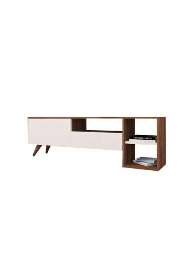 ريترو RA-U15 ترابيزة تلفزيون 45x30x150سم – بني×أبيض - Image 2