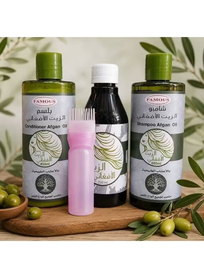 A range of hair care products from the "Famous" brand based on Afghan oil