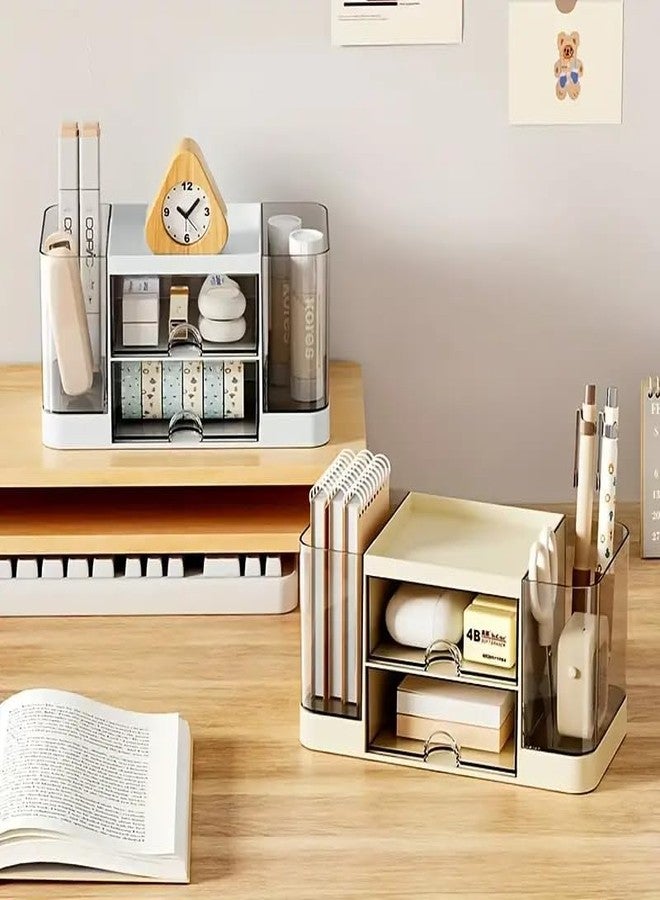 Whimsical Koixurey Acrylic Desk Organizer with Drawer – Transparent Aesthetic Storage for Stationery, Makeup & Office Supplies - Image 4