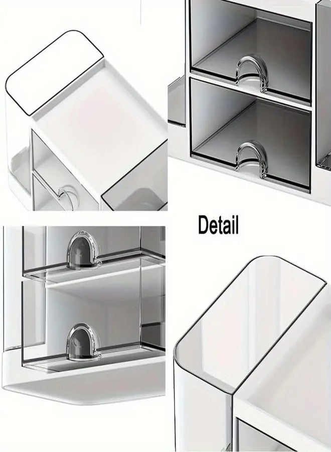 Whimsical Koixurey Acrylic Desk Organizer with Drawer – Transparent Aesthetic Storage for Stationery, Makeup & Office Supplies - Image 5
