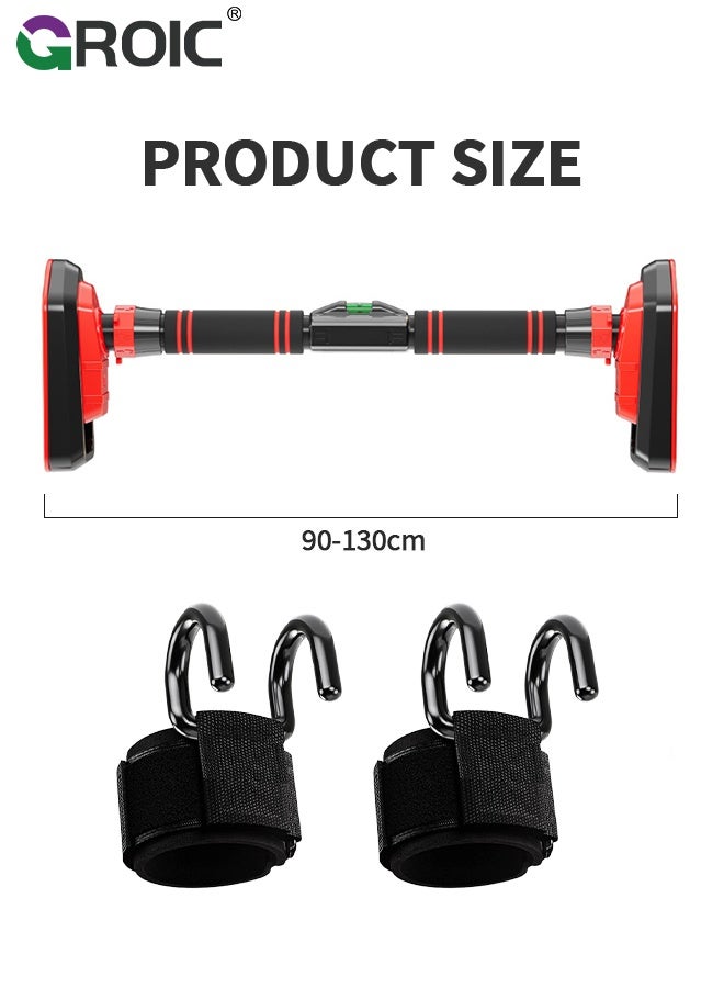 GROIC Pull Up Bar, Strength Training Pullup Bar with Assistant Hook, 90-130cm Adjustable Multi-Functional Chin Up Bar with Width Locking Mechanism, Doorway Pull Up Bar for Home Gym, Home Fitness Equipment - Image 2