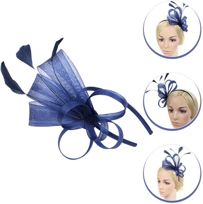 minkissy Bow Fascinator Headband 1920s Veil Mesh Hairband Hat Headpiece for Carnival Tea Party Orange Fascinator Headband for Women Ladies