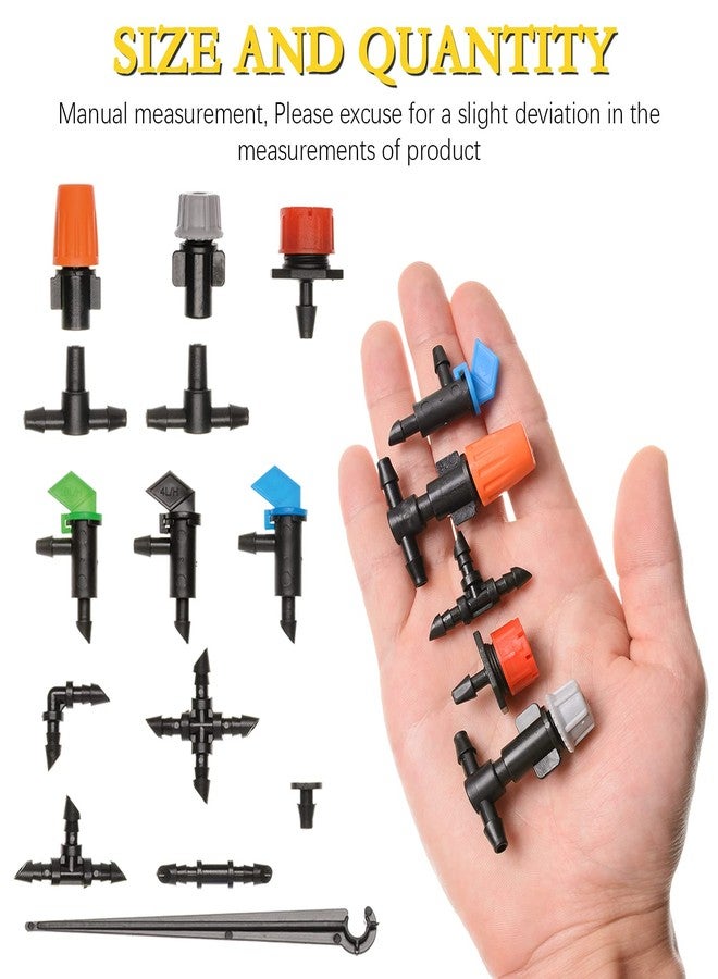 CESTAME 190 Pcs Barbed Connectors Irrigation Fittings Kit,Drip Irrigation Barbed Connectors 1/4''Tubing Fittings Kit for Flower Pot Garden Lawn(Straight Barbs,Single Barbs,Tees,Elbows,End Plug,4-Way Coupling) - Image 3