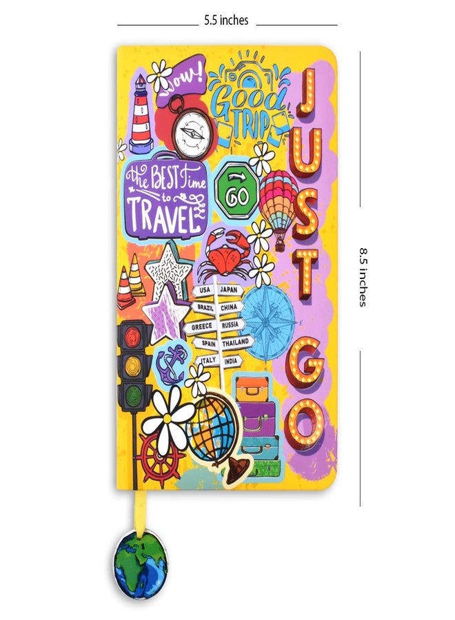 DOODLE Hard Bound A5 Travel Diary with Bookmark Dangler I 80 GSM I 160 Ruled Pages I Foam Padded (Good Trip) - Image 3