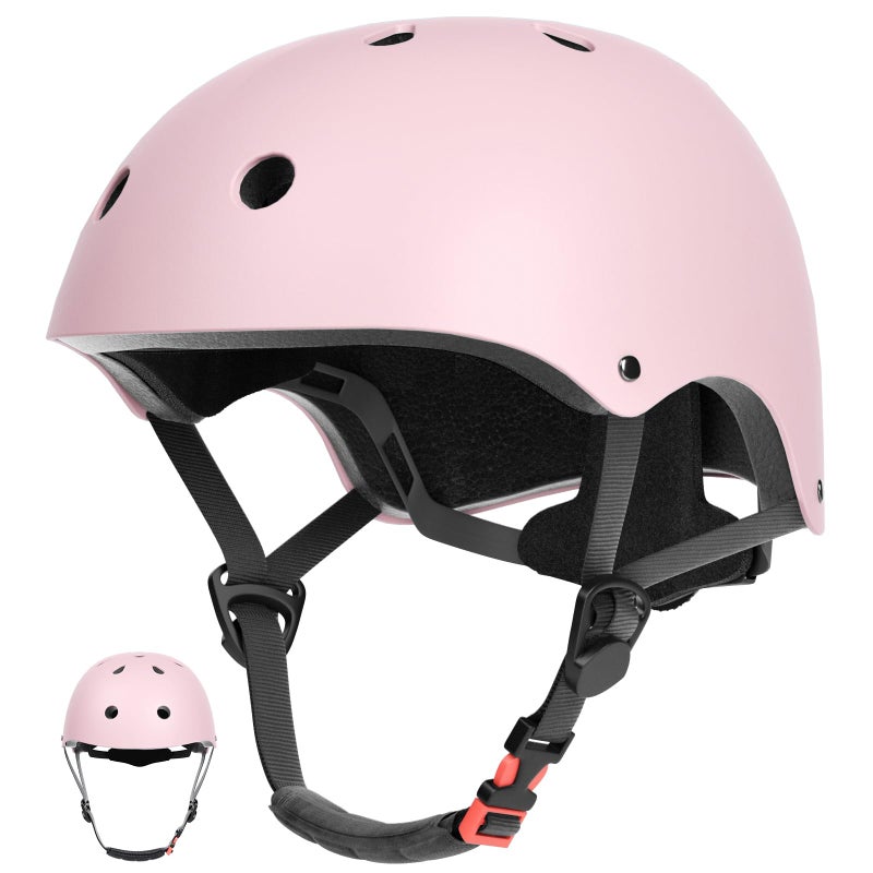 67i Toddler Bike Helmet - Girls Helmets (18.9"-21.2") with 11 Ventilation Vents, Adjustable Knob & Double Buckle, ABS EPS Layered Safety for Ages 1-4 (Light Pink) - Image 1