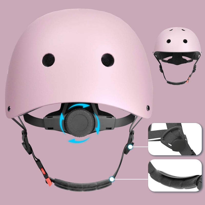 67i Toddler Bike Helmet - Girls Helmets (18.9"-21.2") with 11 Ventilation Vents, Adjustable Knob & Double Buckle, ABS EPS Layered Safety for Ages 1-4 (Light Pink) - Image 5