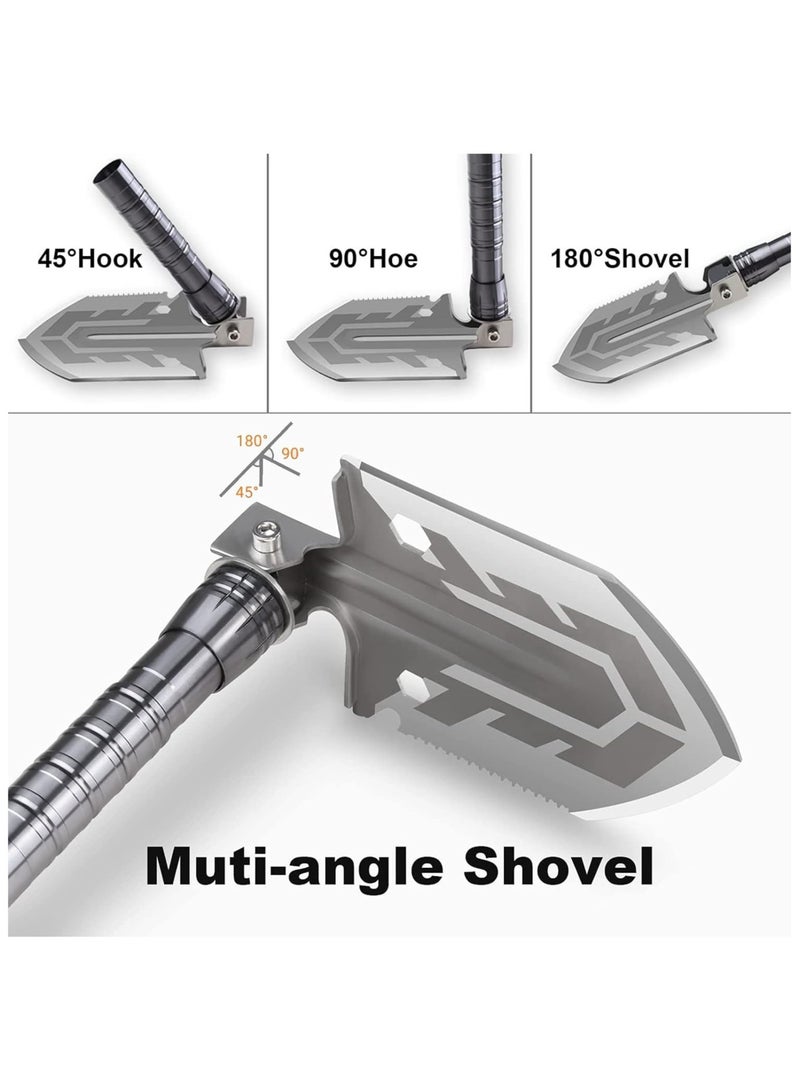 AUTOYSUR Camping Folding Shovel,Adjustable Multi-Function Survival Shovel,High Carbon Survival Camping Gear and Equipment Tactical Shovel Military Shovel for Hiking,Backpacking,Emergency  - Image 3