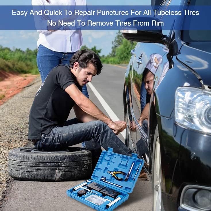 AUTOWN Tire Repair Kit - 68pcs Heavy Duty Tire Plug Kit, Universal Tire Repair Tools to Fix Punctures and Plug Flats Patch Kit for car Motorcycle, Truck, ARB，ATV, Tractor, RV, SUV, Trailer - Image 5