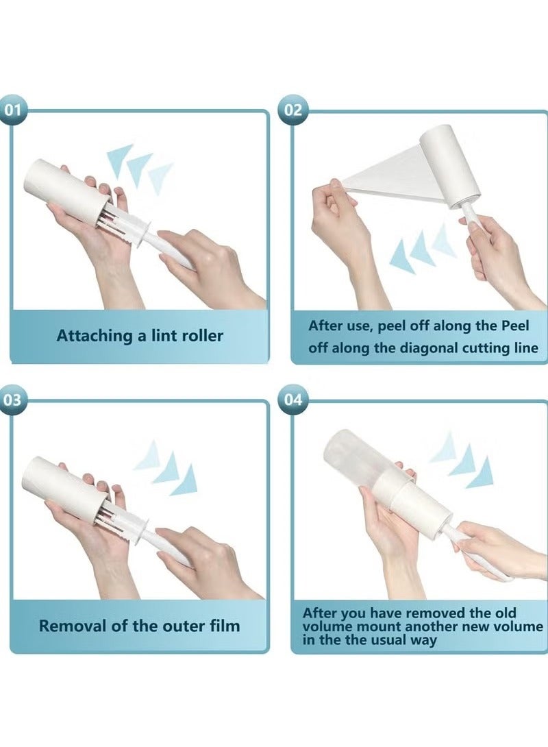 Extra Sticky Lint Roller for Pet Hair Removal 360 Sheets with 4 Refills & 2 Durable Handles Portable Lint Remover for Dog & Cat Hair Lint on Clothes Furniture & Carpet Easy Tear Sheets - Image 2