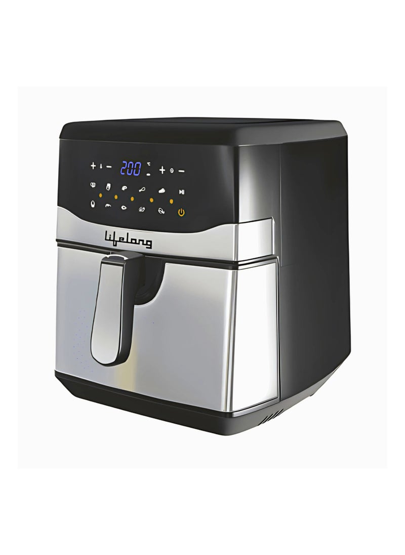 Lifelong Lifelong ﻿﻿ Digital Air Fryer LLHFD722, 7.5 Litre XL LED Touch Screen, 12 Preset Cooking Modes, 1400 W, 85% Fat Reduced, (Silver & Black)  - Image 1