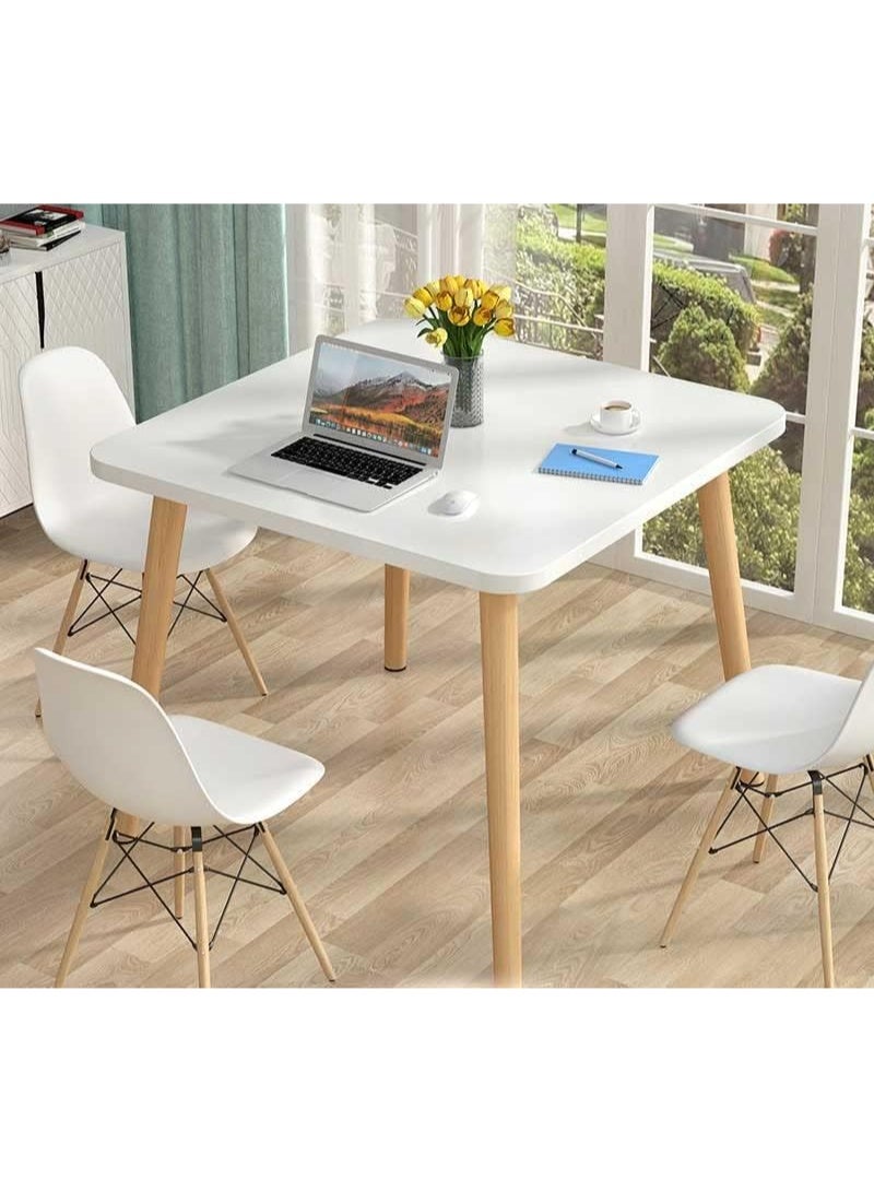 JINFANLI Dining Table, Dining Room Kitchen Table, White Square Wooden Leisure Dining Table Set for Kitchen Dining Room & Living Room(1 Square Table) - Image 3