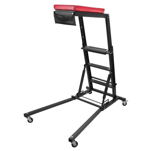 Performance Tool W85038 High Top Adjustable Creeper to Work On Vehicles, Black/Red, 45-66-inch Height - Image 1